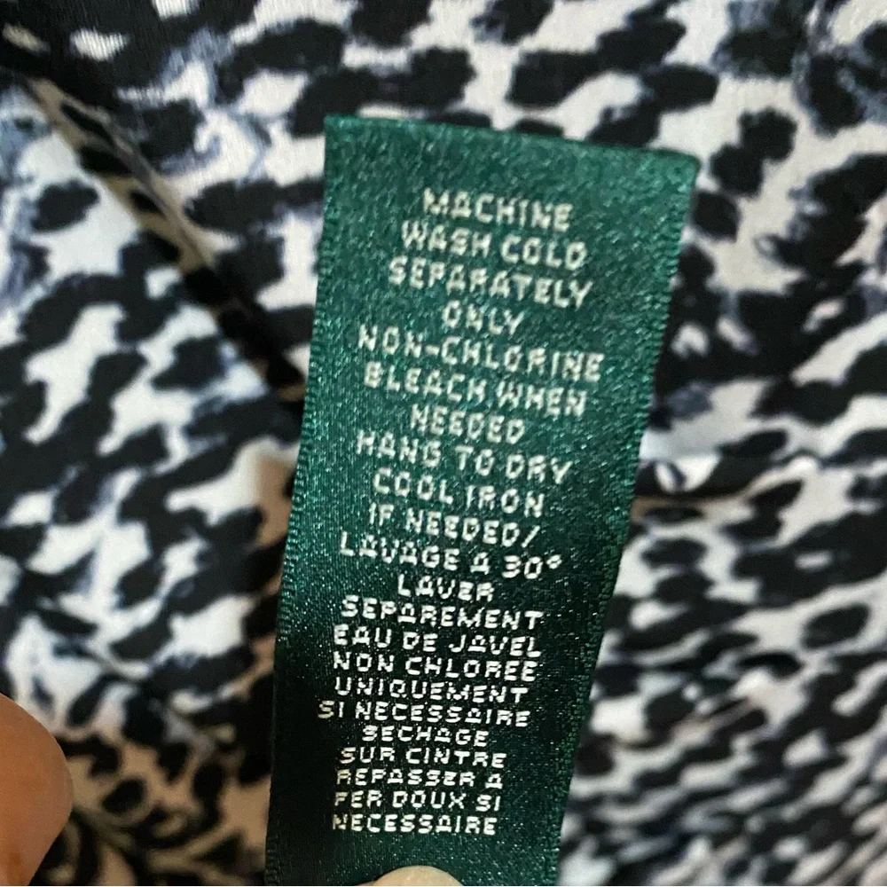 Lauren Ralph Lauren RLR Dress Animal Print Jersey Sheath Bodycon Vintage Size 10 - Picture 5 of 7